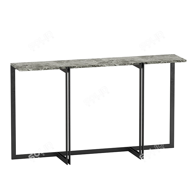Marble Top Metal Frame Console 3D model image 4