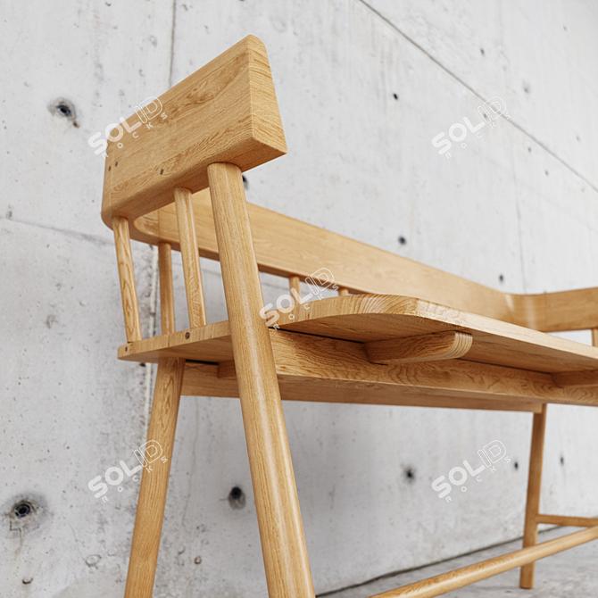 HKLiving Teak Wood Garden Bench 3D model image 3