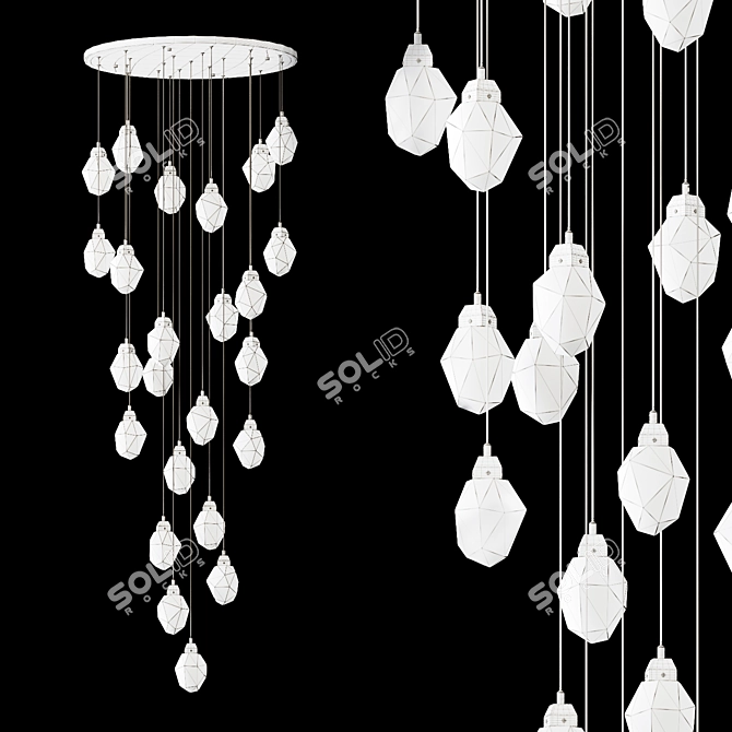Elegant Crystal Pendant Lamp 3D model image 2
