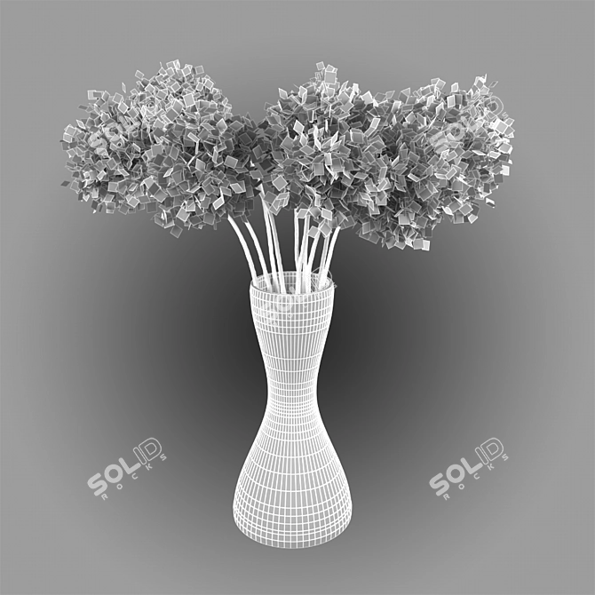 Pure White Chrysanthemum Bouquet 3D model image 2