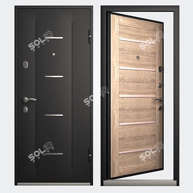 Title: Stylish Steel Entrance Door - DELTA-112 3D model image 4