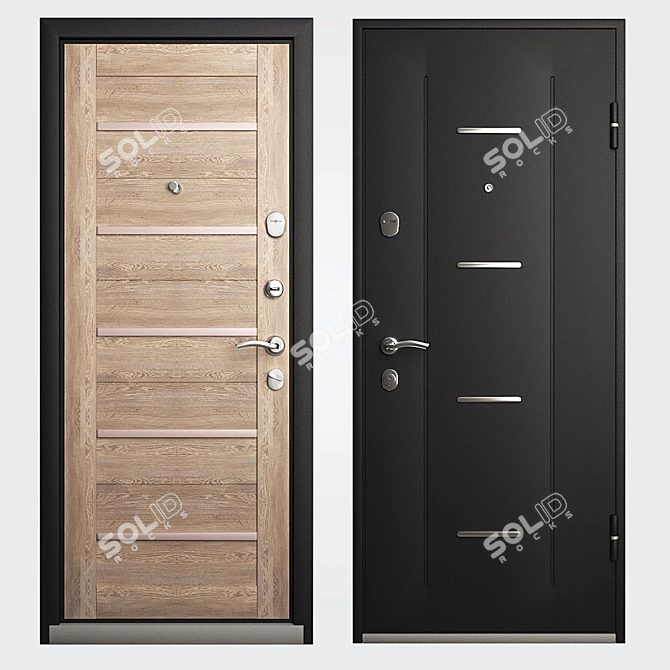 Title: Stylish Steel Entrance Door - DELTA-112 3D model image 5