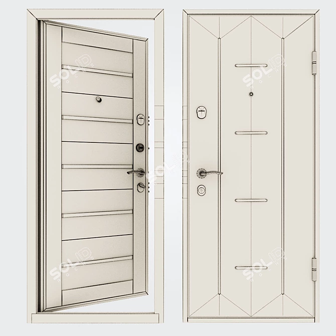 Title: Stylish Steel Entrance Door - DELTA-112 3D model image 2