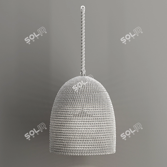 Natural Oak Pendant Light 3D model image 4