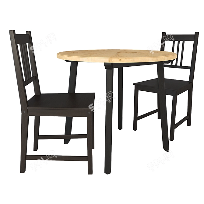 Stylish Gamlared Stefan Dining Set 3D model image 1