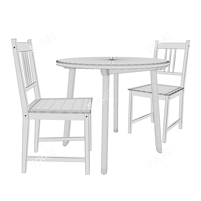 Stylish Gamlared Stefan Dining Set 3D model image 4