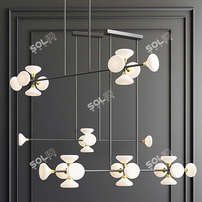 Modern LED Pendant Light- 130cm Height, 112cm Length 3D model image 1