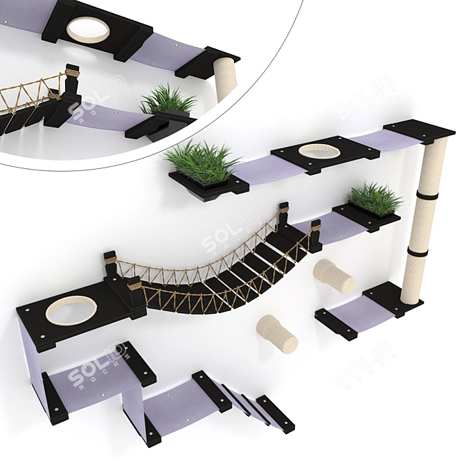 Modular Cat Game Complex - CatastrophiCreations 3D model image 2