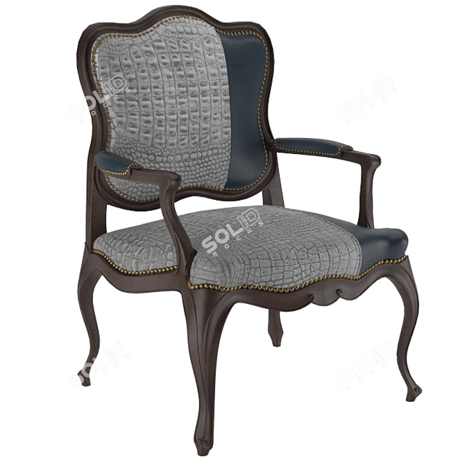 Luxurious Leather Bergere Chair 3D model image 1