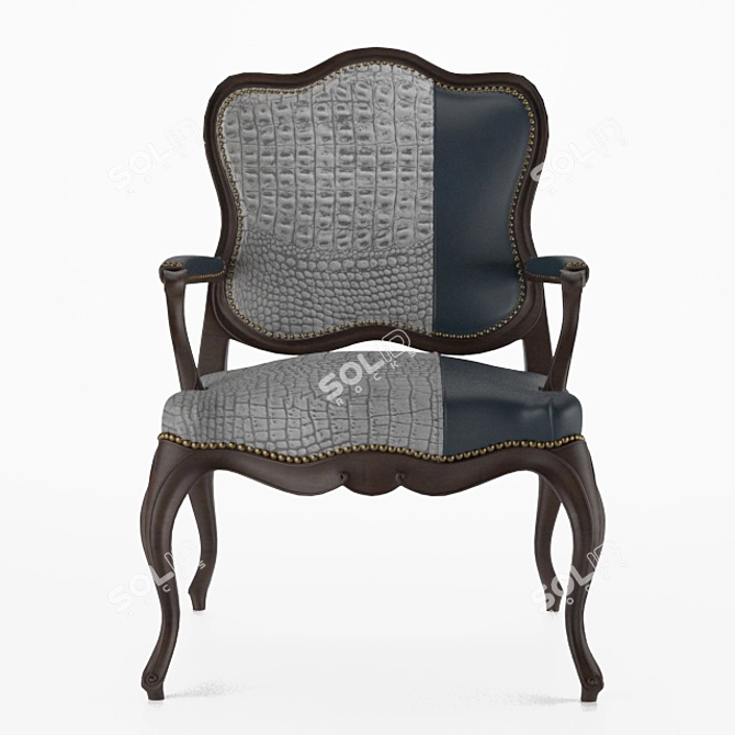 Luxurious Leather Bergere Chair 3D model image 2