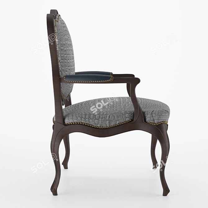 Luxurious Leather Bergere Chair 3D model image 3