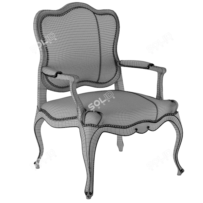 Luxurious Leather Bergere Chair 3D model image 4