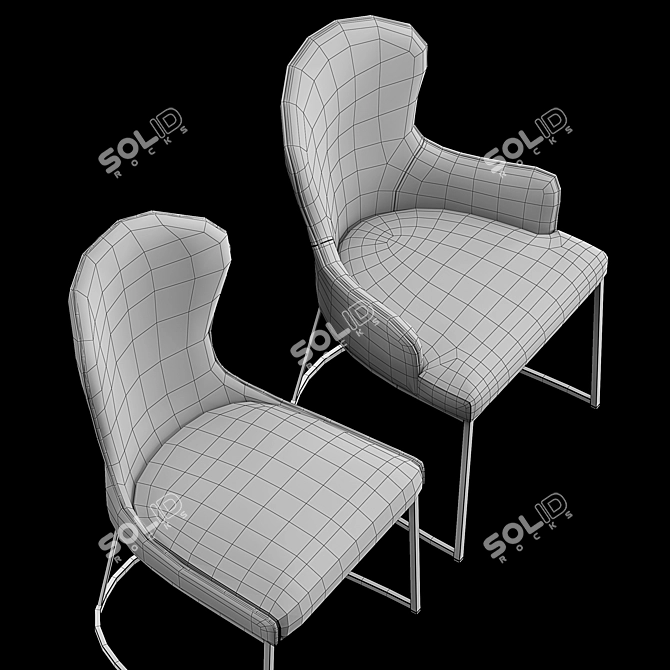 Elegant Flexform Mood You Dining Chair 3D model image 5