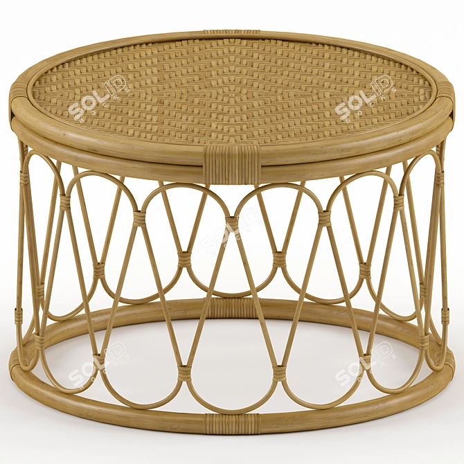 Adairs Rattan Honey Coffee Table 3D model image 1