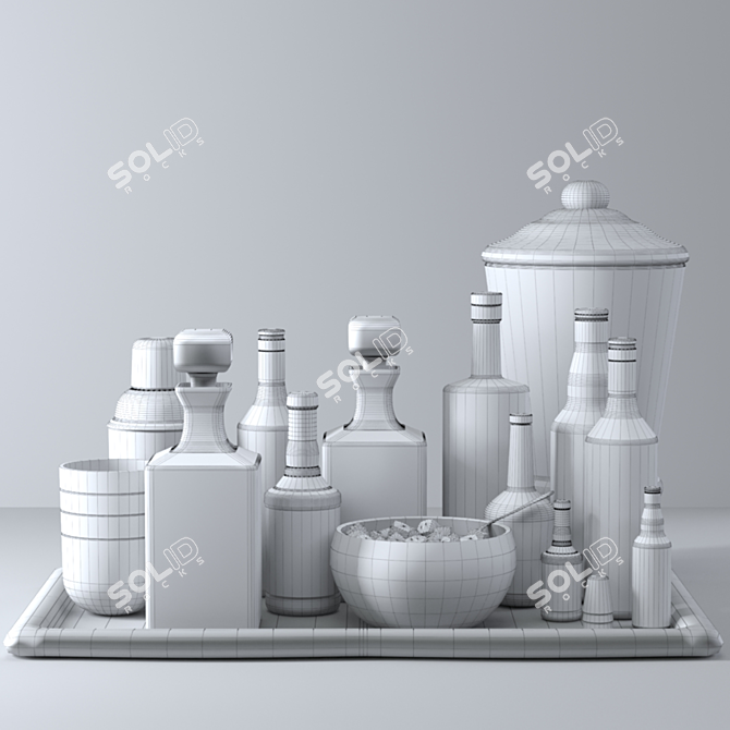 Premium Alcoholic Set: Whiskey, Crystal, Lekker, Wine, Vodka 3D model image 2