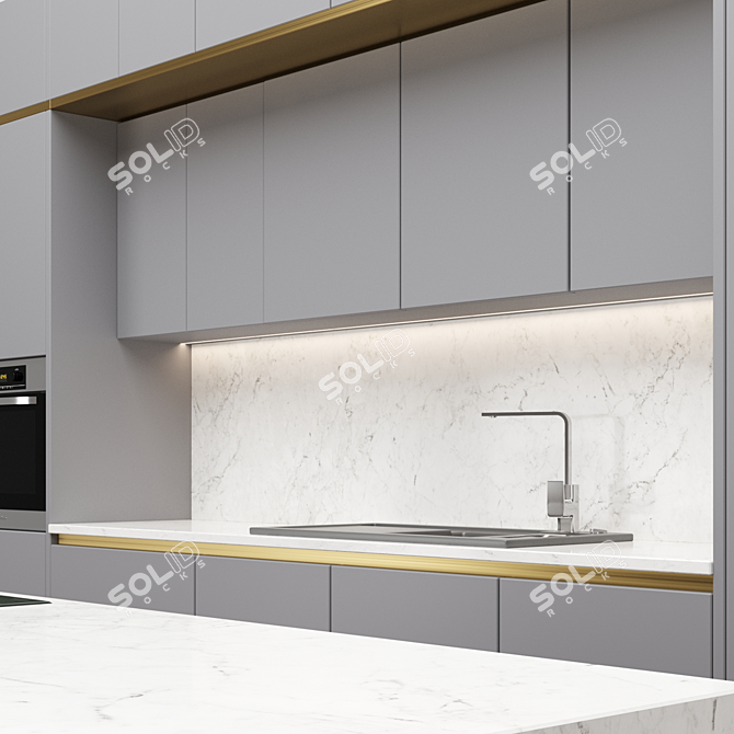 Modern Kitchen Set 2 3D model image 2