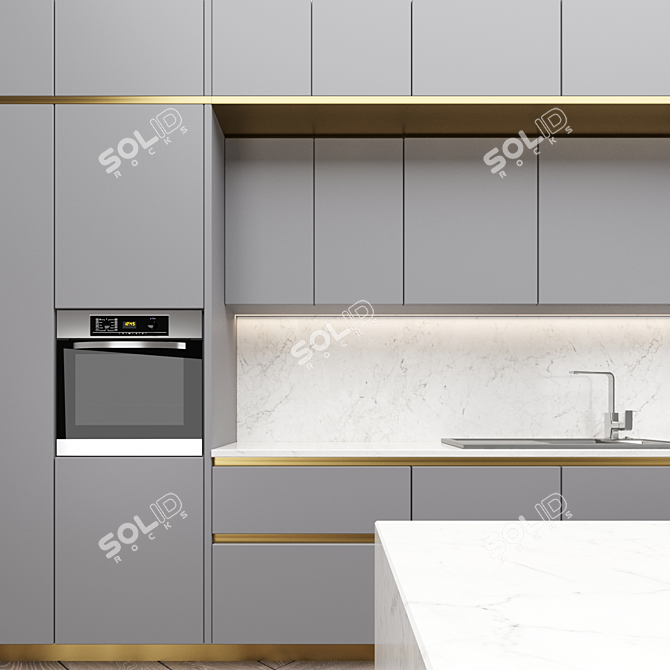 Modern Kitchen Set 2 3D model image 3