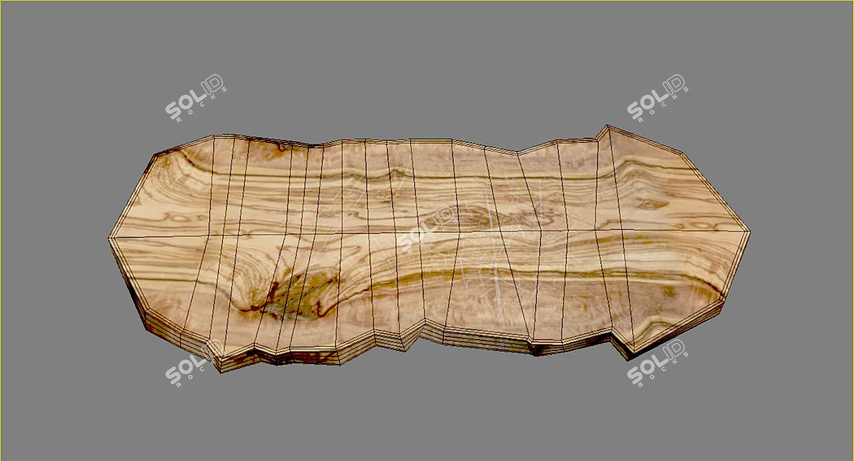 Rustic Olive Wood Chopping Board 3D model image 4