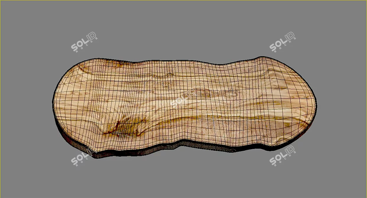 Rustic Olive Wood Chopping Board 3D model image 5