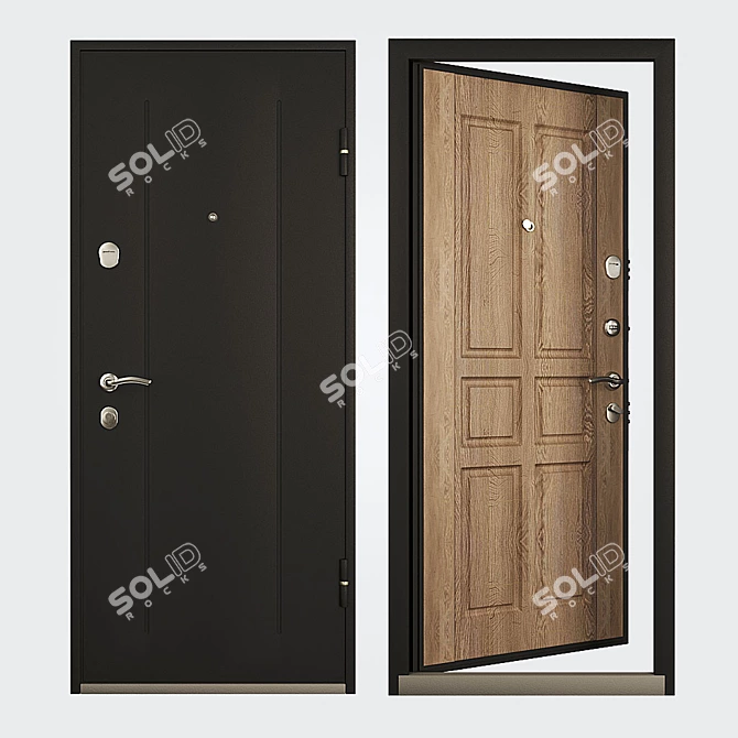 TOREX DELTA-100 Steel Entrance Door 860x2050 3D model image 1