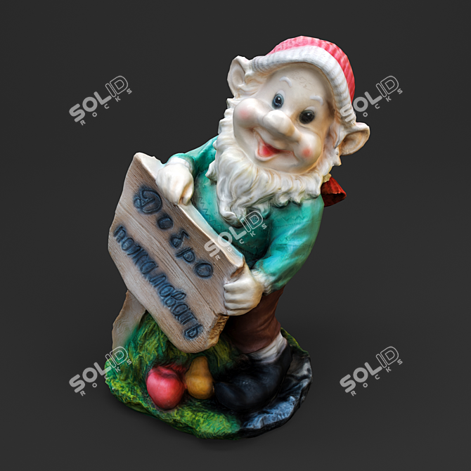 Whimsical Garden Gnome 3D model image 2