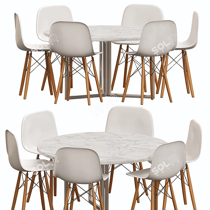 Corona Render Area Bonding Box & Chairs 3D model image 1