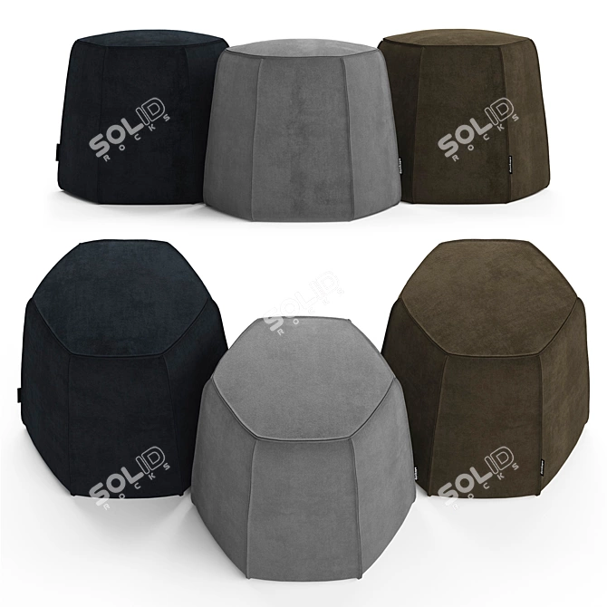 Modern Angles Pouf - Stylish and Versatile Seating 3D model image 1