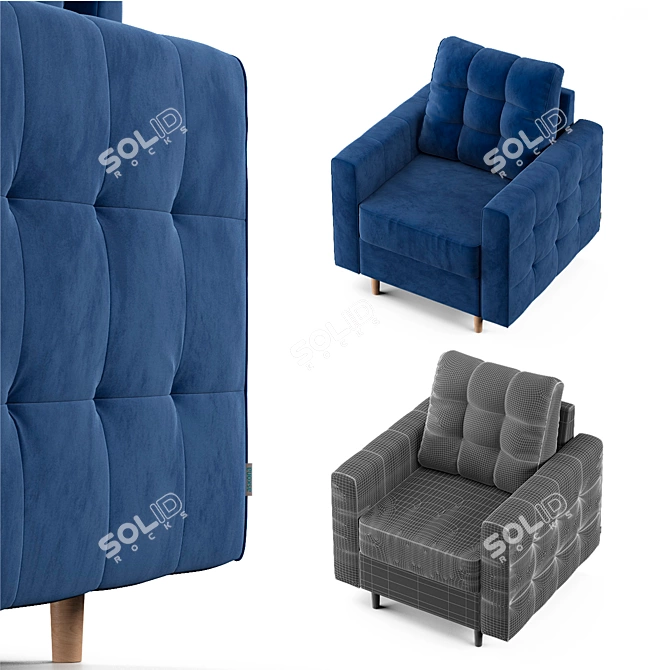 Luxurious Armchair with Askona Amani Design 3D model image 3