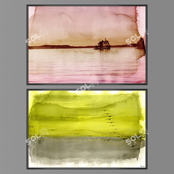 Artistic Wall Painting Set - No. 1267 3D model image 1