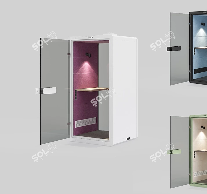 Qubius SilentSpace: Noise-Free Office Phone Booth 3D model image 2