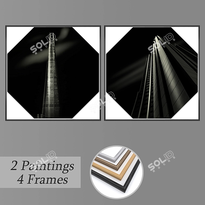 Elegant Wall Art Set No. 1270 3D model image 1