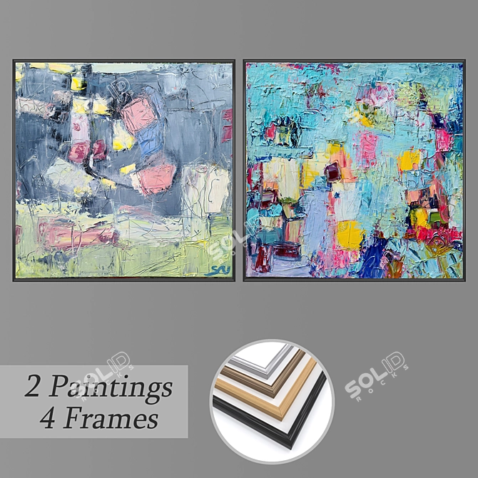 Elegant Wall Art Set 3D model image 1