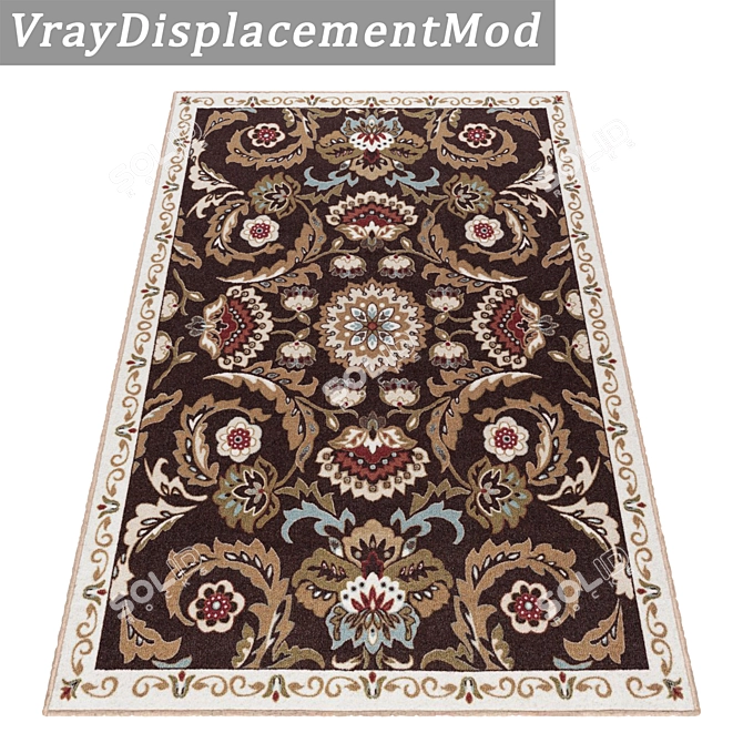 Luxury Carpets Collection: Set of 3 High-Quality Textured Rugs 3D model image 3