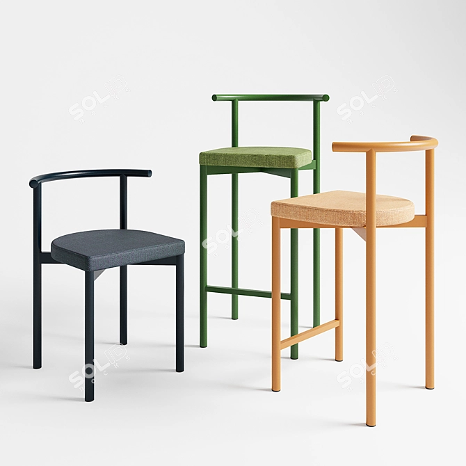 Delo Bar Stool 3D model image 1