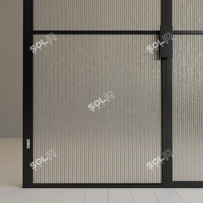 Modern Glass Partition Door 3D model image 3