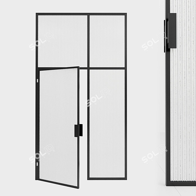 Modern Glass Partition Door 3D model image 3