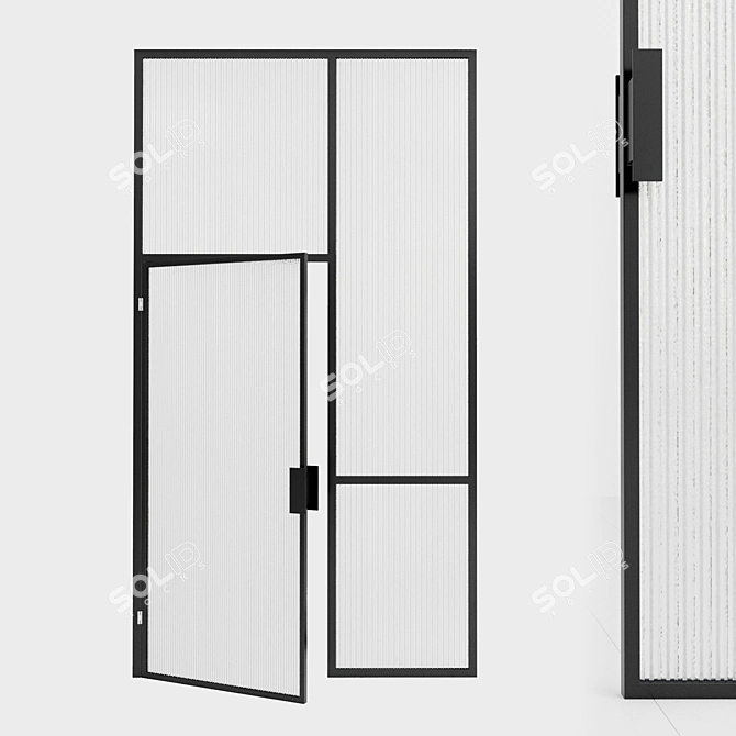 Title: Swing Glass Partition Door 3D model image 1