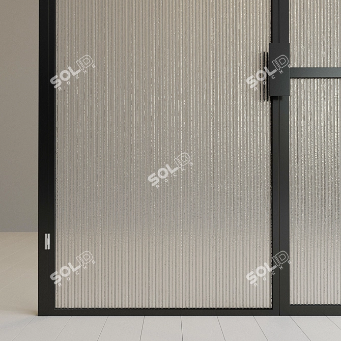 Title: Swing Glass Partition Door 3D model image 2