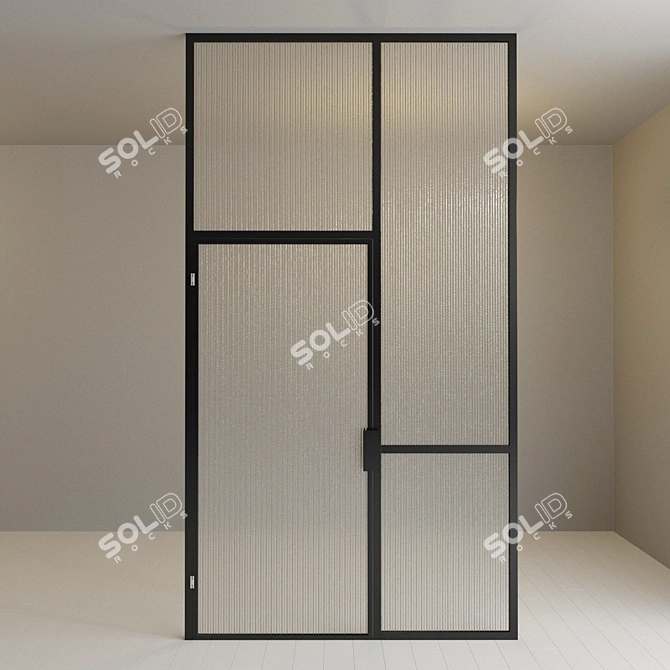 Title: Swing Glass Partition Door 3D model image 3