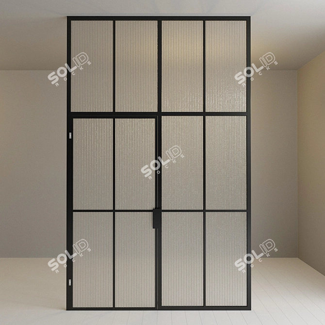 Sleek Glass Partition Door 3D model image 2