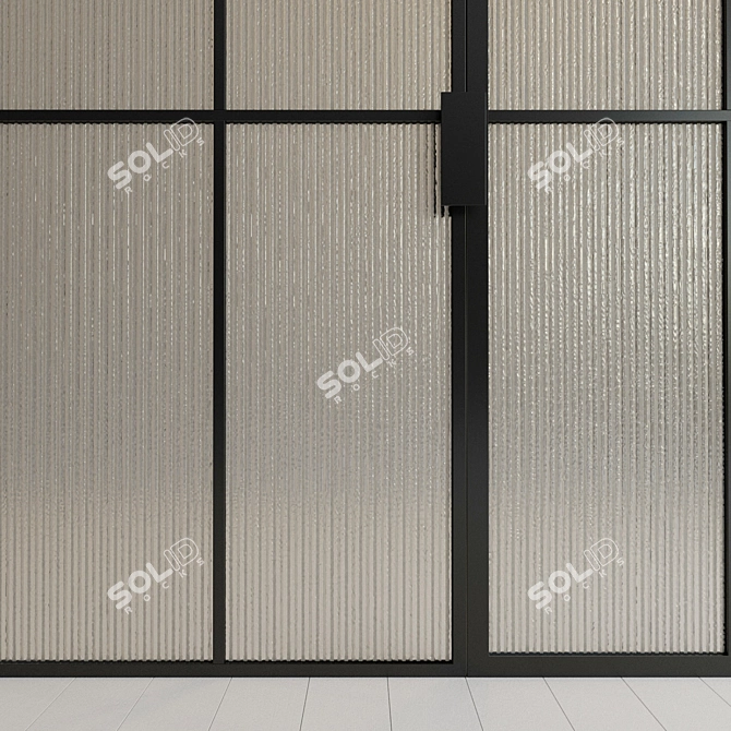 Sleek Glass Partition Door 3D model image 3