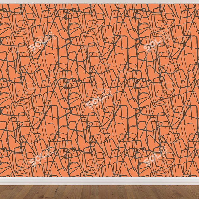 Versatile Wallpaper Set - 3 Colors 3D model image 2