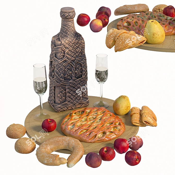 Fruit & Bake Decor Set 3D model image 2