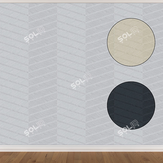 Seamless Wallpaper Set - 3 Colors 3D model image 1