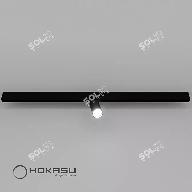 Sleek Magnetic Spotlight: HOKASU OneLine+ Spot 3D model image 2