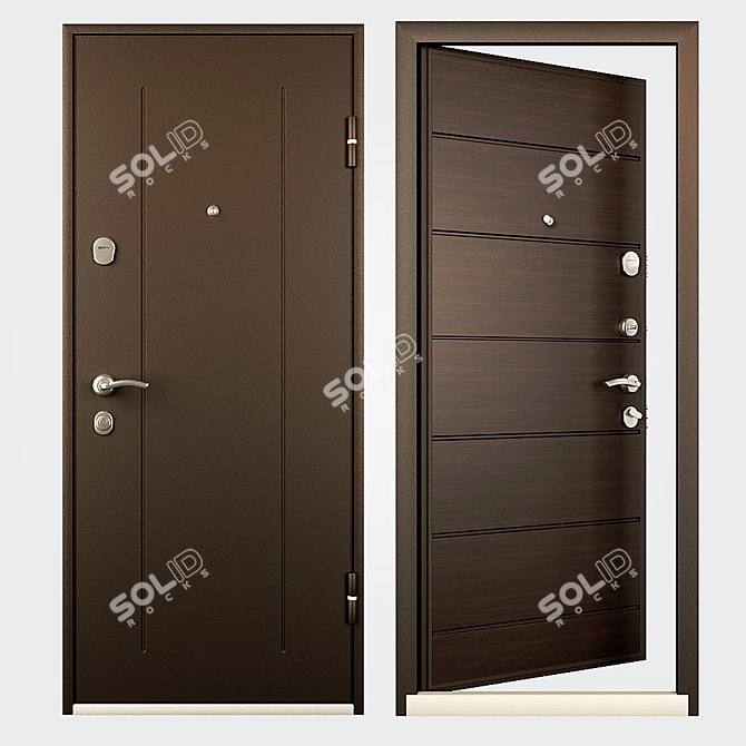 TOREX DELTA-100 Steel Entrance Door 860x2050 3D model image 1