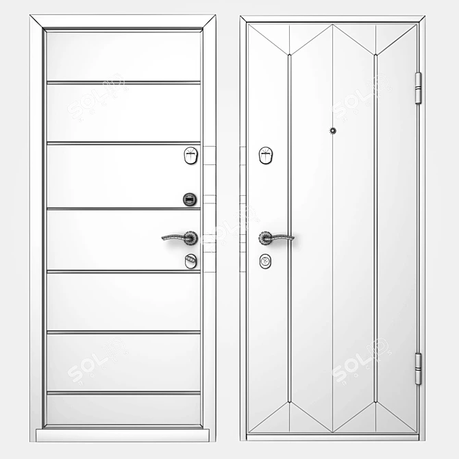 TOREX DELTA-100 Steel Entrance Door 860x2050 3D model image 4