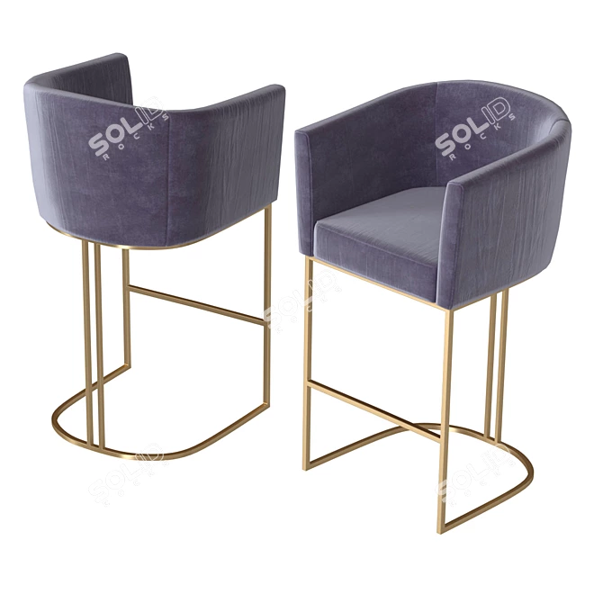 Elegant Bar Chair: Stylish Design, Comfortable Seating 3D model image 2