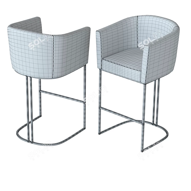 Elegant Bar Chair: Stylish Design, Comfortable Seating 3D model image 3