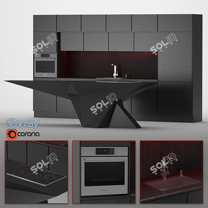 Abstract Geometric Kitchen 3D model image 5
